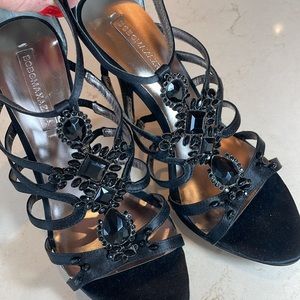 BCBG MAX AZRIA Black Beaded Stilettos